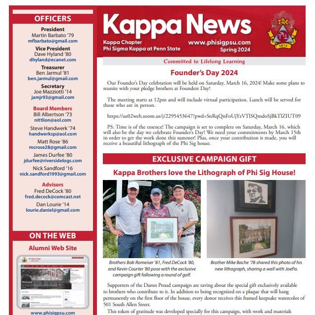 Spring 2024 Kappa News